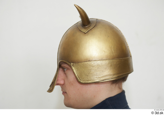 Medieval helmet with horns 1 Medieval gold head helmet horns…